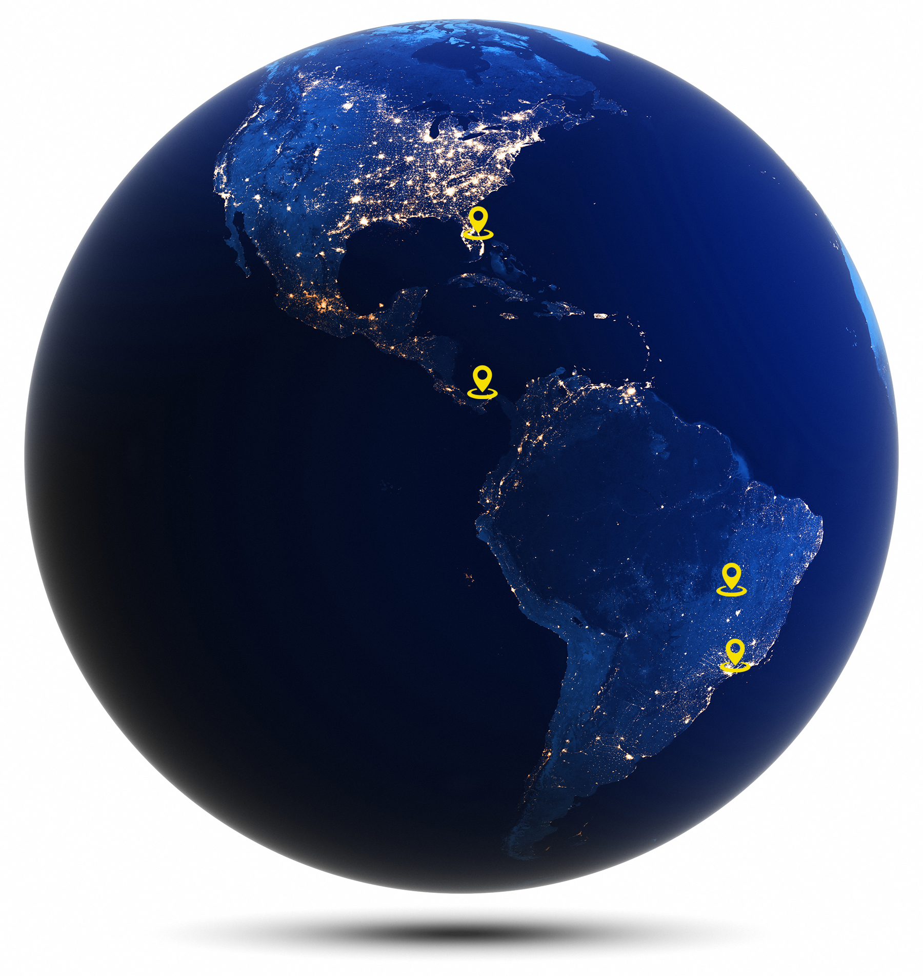 Planet Earth globe isolated